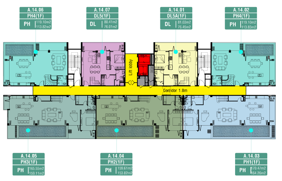 Duplex tầng 14